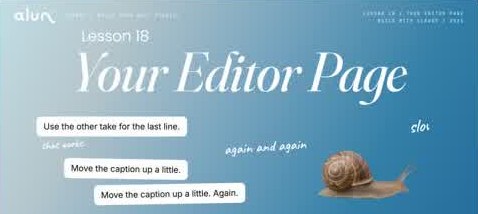 Lesson 18: Your Editor Page